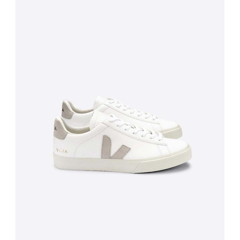 Low Tops Sneakers Barbati Veja CAMPO CHROMEFREE White/Beige | RO 203KOR